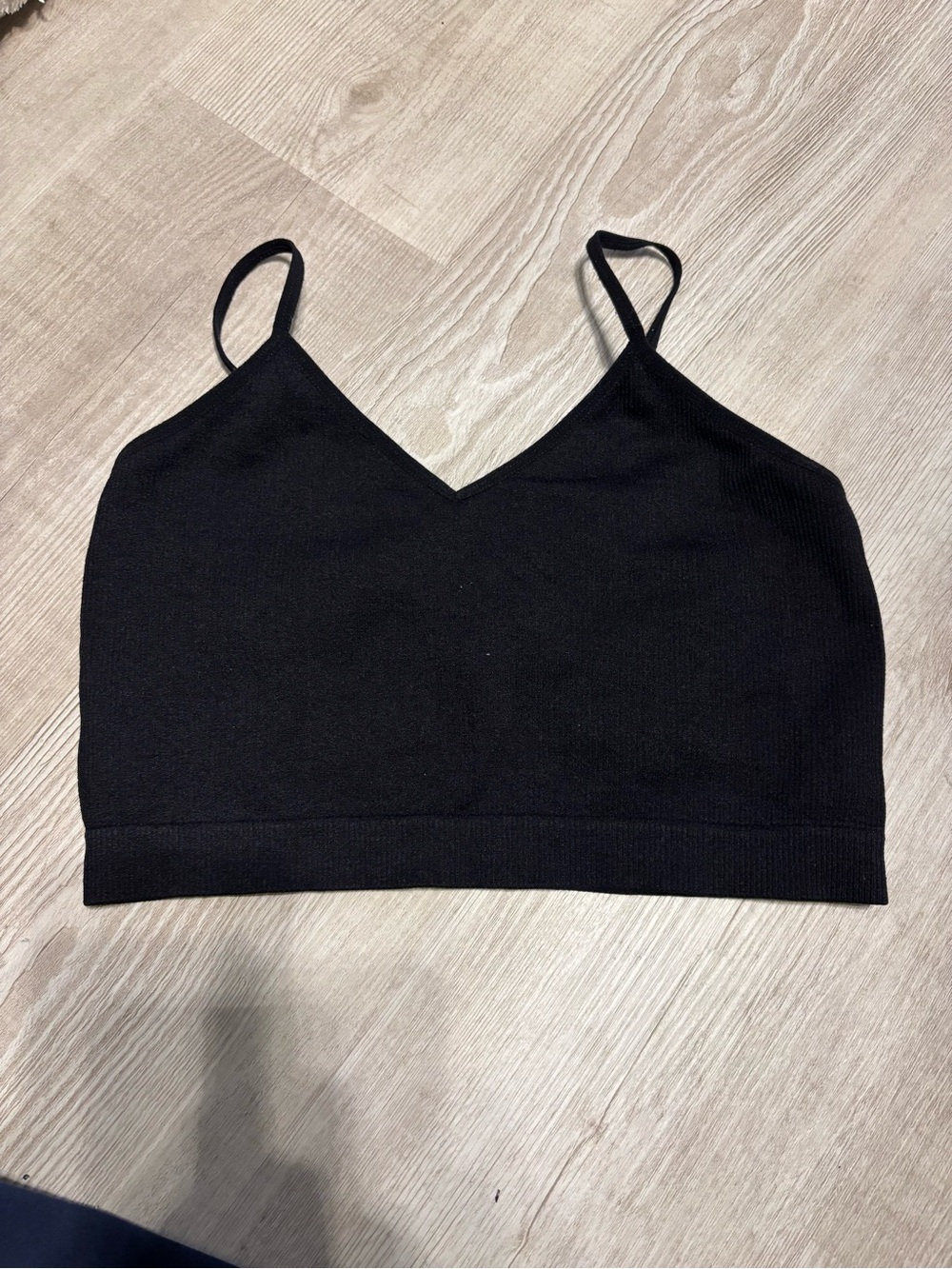 NWOT Black Ribbed Sports Crop Top